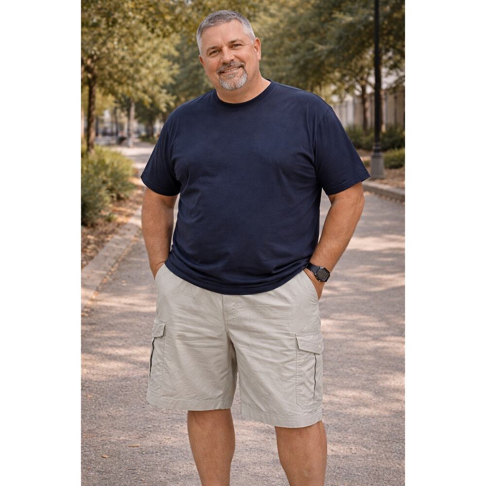 Ocean + Coast Cargo Shorts Tabia Stone Grey Big Zip Fly Pockets Tall Size 50 NWT